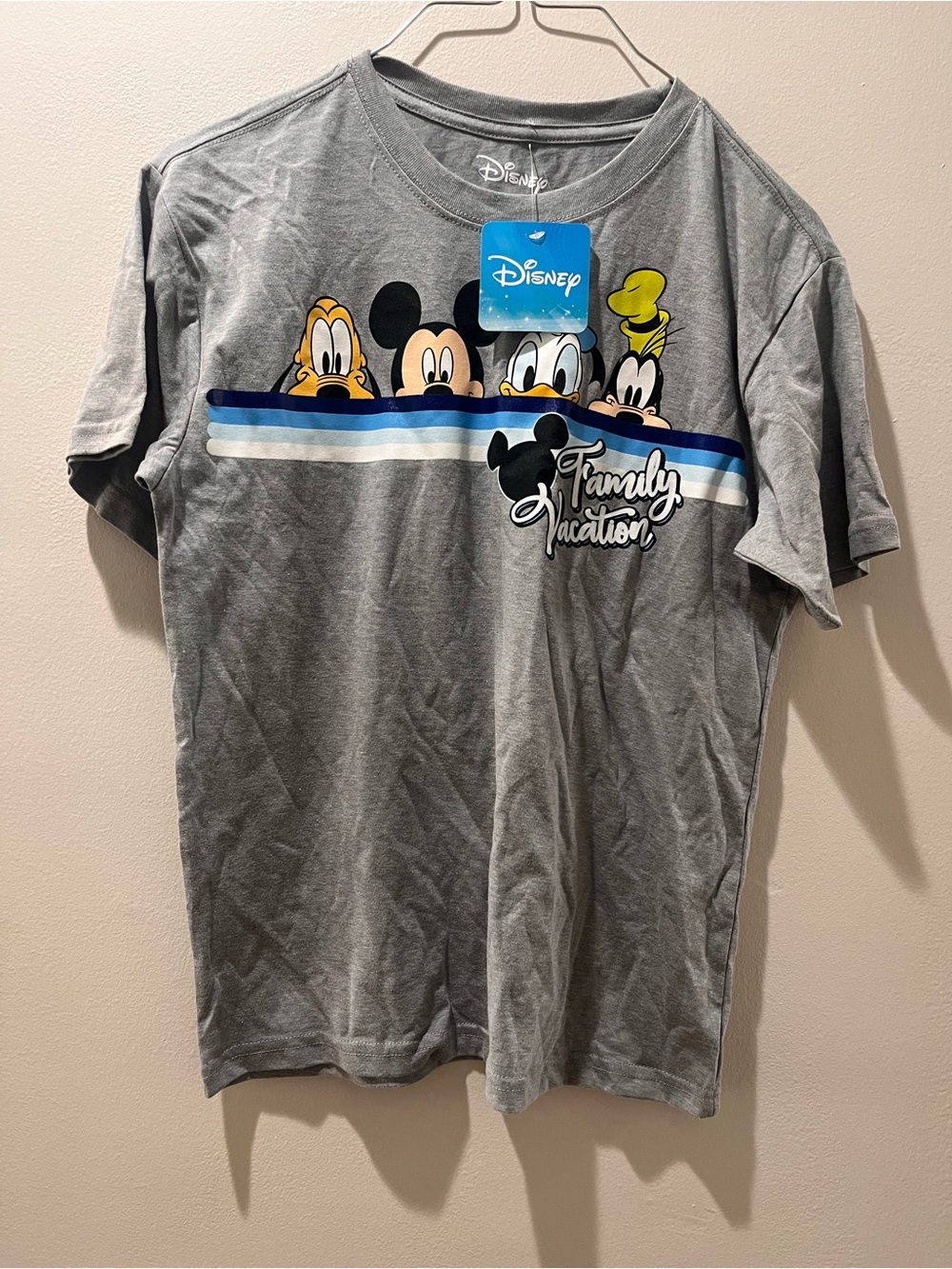 Disney Gray Graphic Tee with Blue Hang Tag
